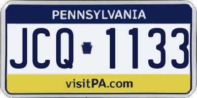 PA license plate JCQ1133