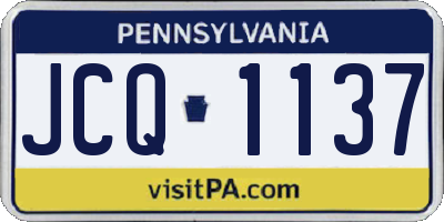 PA license plate JCQ1137