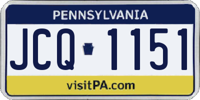 PA license plate JCQ1151