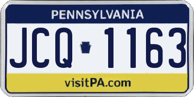 PA license plate JCQ1163