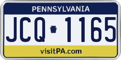 PA license plate JCQ1165