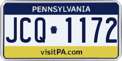 PA license plate JCQ1172