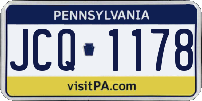 PA license plate JCQ1178