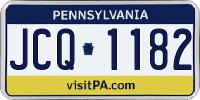 PA license plate JCQ1182