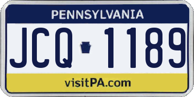 PA license plate JCQ1189