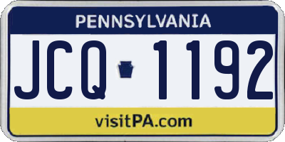 PA license plate JCQ1192