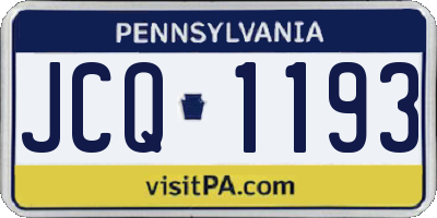 PA license plate JCQ1193