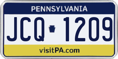 PA license plate JCQ1209