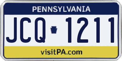 PA license plate JCQ1211