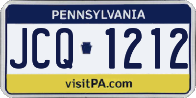 PA license plate JCQ1212