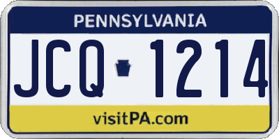 PA license plate JCQ1214
