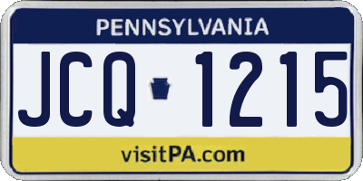 PA license plate JCQ1215