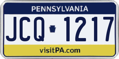 PA license plate JCQ1217