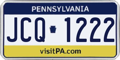 PA license plate JCQ1222
