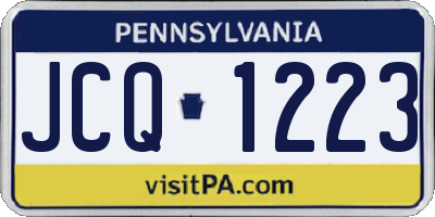 PA license plate JCQ1223