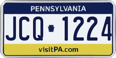 PA license plate JCQ1224