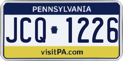 PA license plate JCQ1226