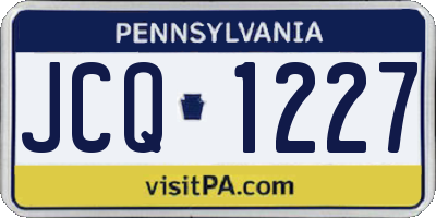 PA license plate JCQ1227