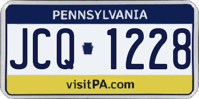 PA license plate JCQ1228