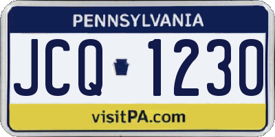 PA license plate JCQ1230