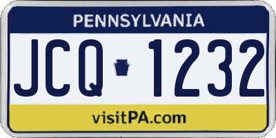 PA license plate JCQ1232