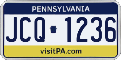 PA license plate JCQ1236