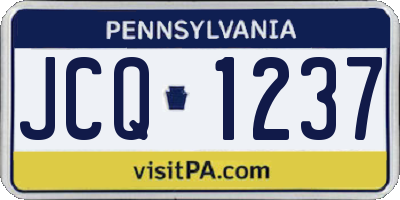 PA license plate JCQ1237