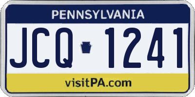 PA license plate JCQ1241