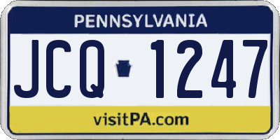 PA license plate JCQ1247