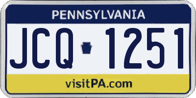 PA license plate JCQ1251