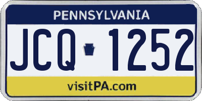 PA license plate JCQ1252