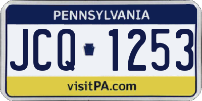 PA license plate JCQ1253