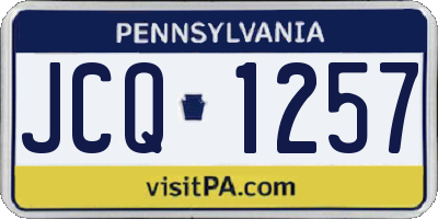 PA license plate JCQ1257