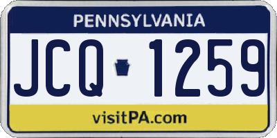 PA license plate JCQ1259
