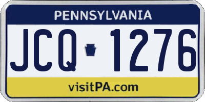 PA license plate JCQ1276