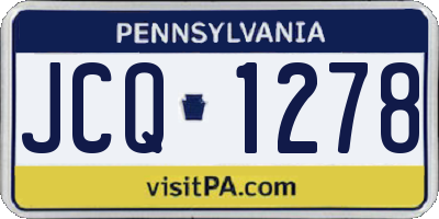 PA license plate JCQ1278