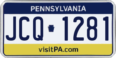 PA license plate JCQ1281