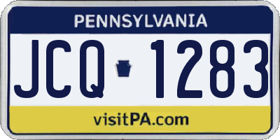 PA license plate JCQ1283