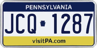 PA license plate JCQ1287