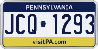 PA license plate JCQ1293