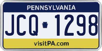 PA license plate JCQ1298