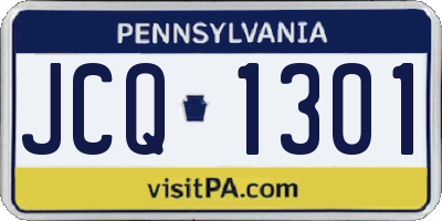 PA license plate JCQ1301