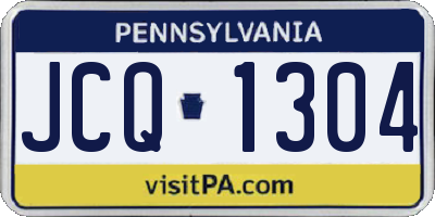 PA license plate JCQ1304
