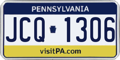 PA license plate JCQ1306