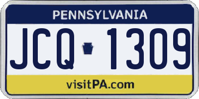 PA license plate JCQ1309