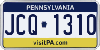 PA license plate JCQ1310