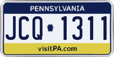 PA license plate JCQ1311