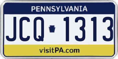 PA license plate JCQ1313