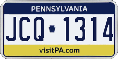 PA license plate JCQ1314