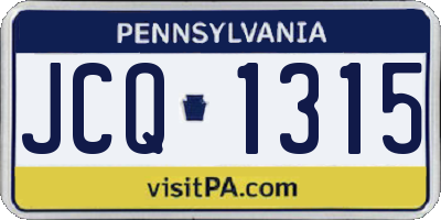 PA license plate JCQ1315